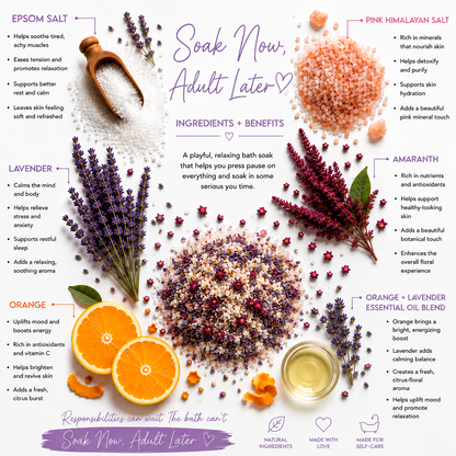 Soak Now, Adult Later Single Use Bath Soak